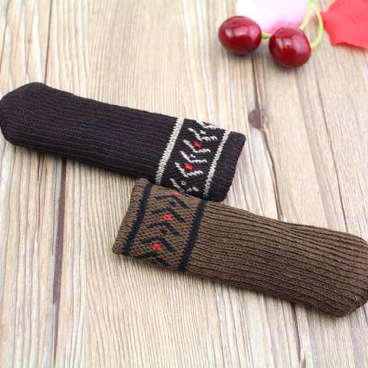BEBOKI Protectores de calcetines de punto para patas de silla, protectores de piso de madera dura, fundas de patas de taburete de bar de alta
