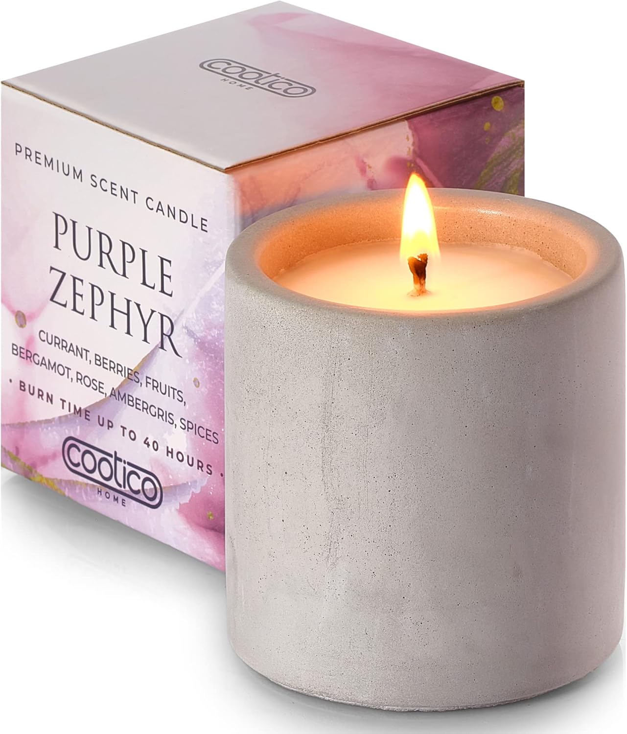 Velas perfumadas para el hogar, vela perfumada de aromaterapia para mujeres, vela de soja totalmente natural no tóxica, regalo en tarro de hormigón,