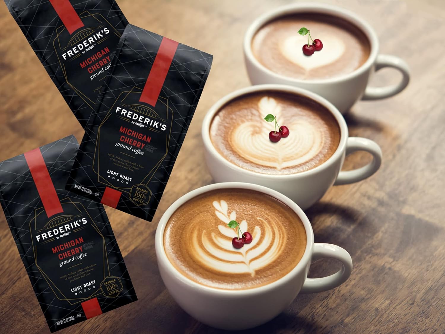 Fredrick’s Meijer Michigan Cherry – Café molido  Tostado ligero 100% arábica especial  Set de paquetes