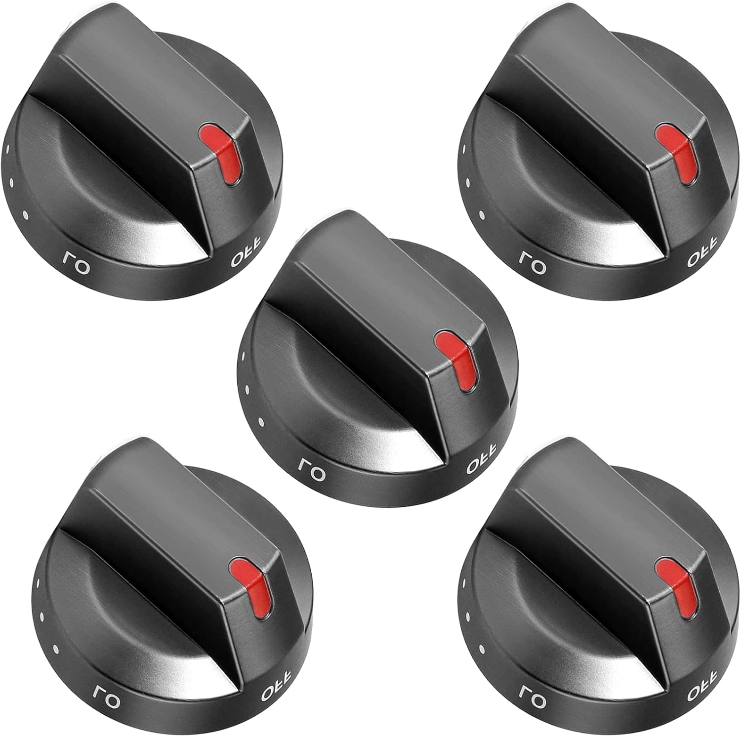 Actualizado DG64-00473B Perilla de estufa de acero inoxidable reforzado negro para horno Samsung Range Oven Gas Stove Knob NX58J5600SG, NX58J7750SG,