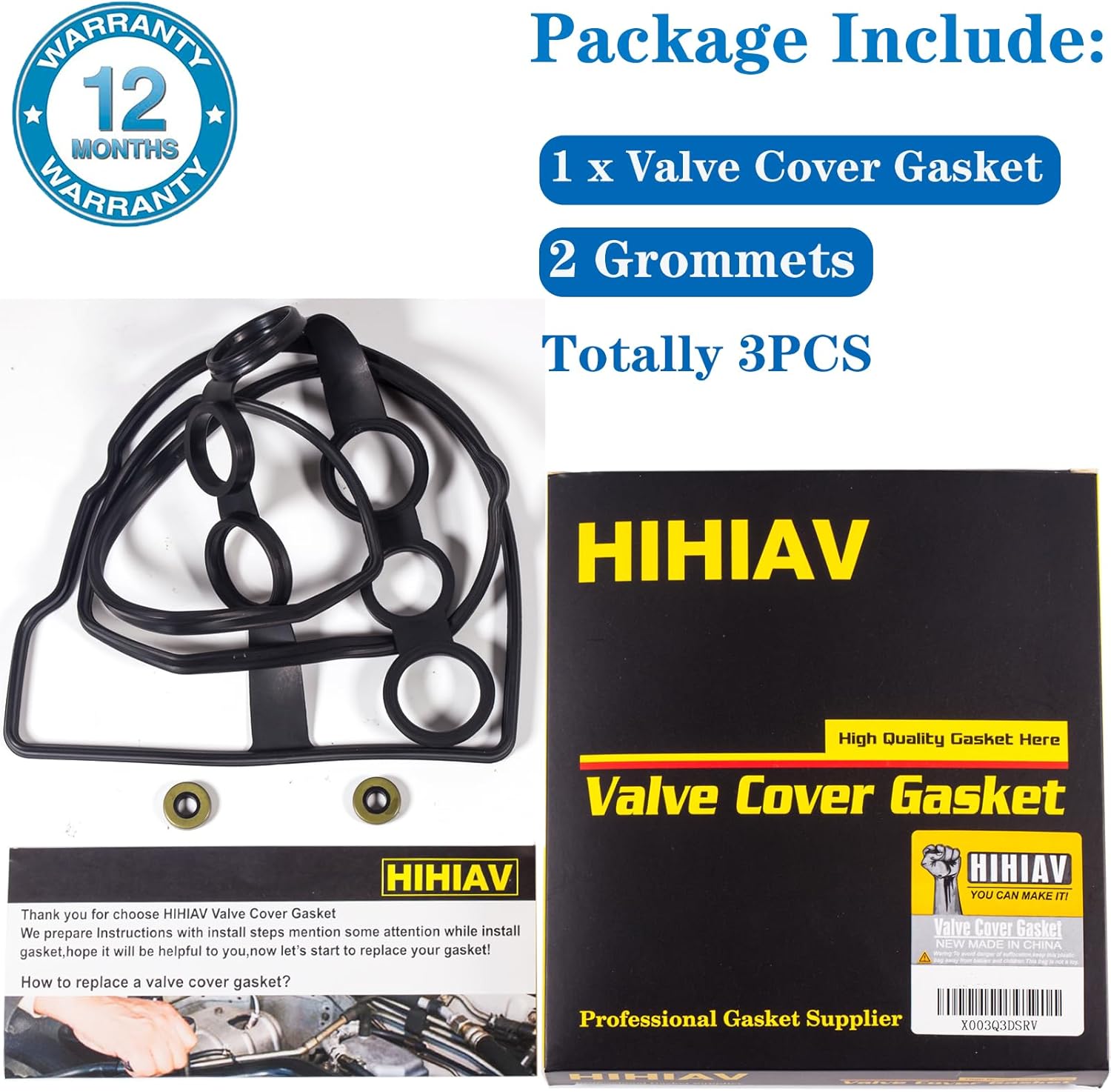 VS50542R 2000-2008 Compatible con junta de cubierta de válvula de motor Toyota, Gromets y sellos de tubo de bujía, Celica Corolla Matrix MR2 Spyder