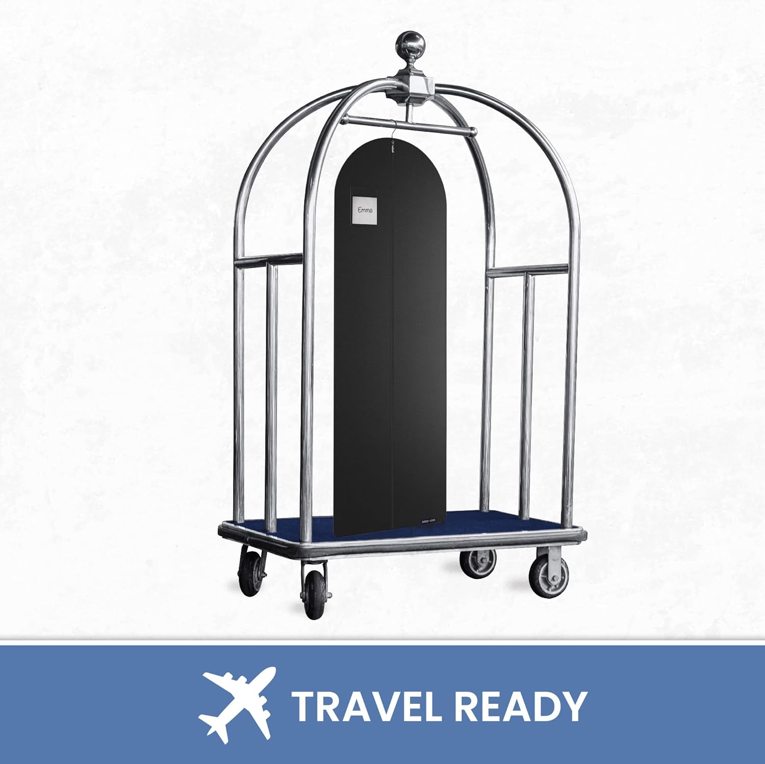 Bolsa de ropa negra para viajes y almacenamiento con cremallera para trajes, esmoquin, vestidos y abrigos de 24 x 72 pulgadas