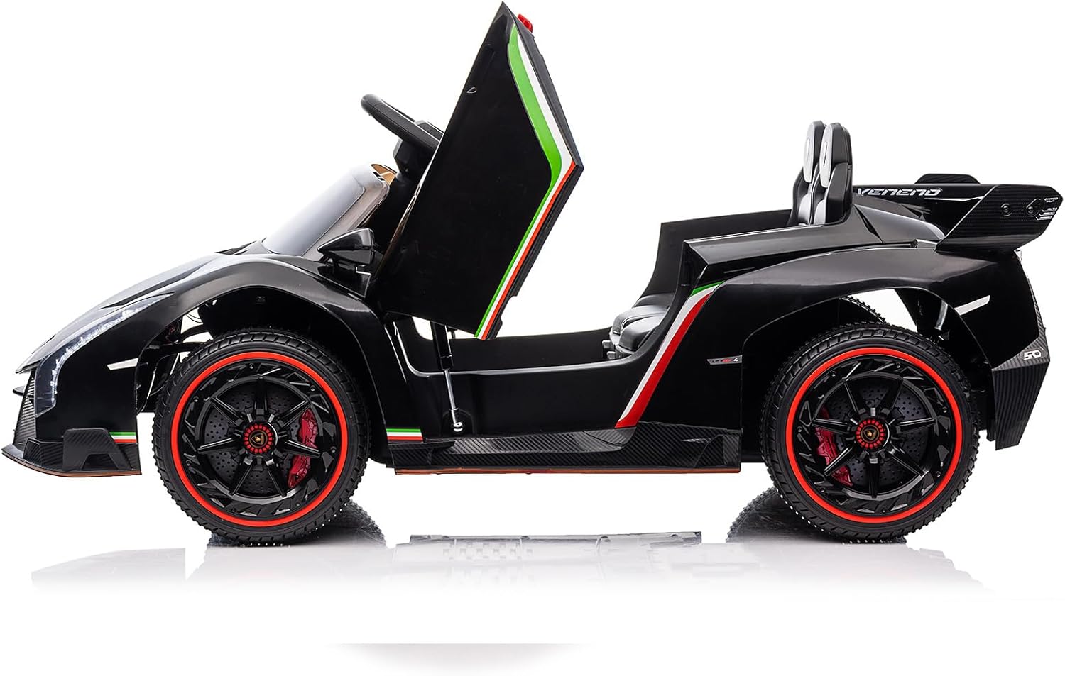 Lamborghini Venono – Coche eléctrico para niños con licencia de 12 V con control remoto para padres, puerta de tijera, 3 velocidades, faros LED,