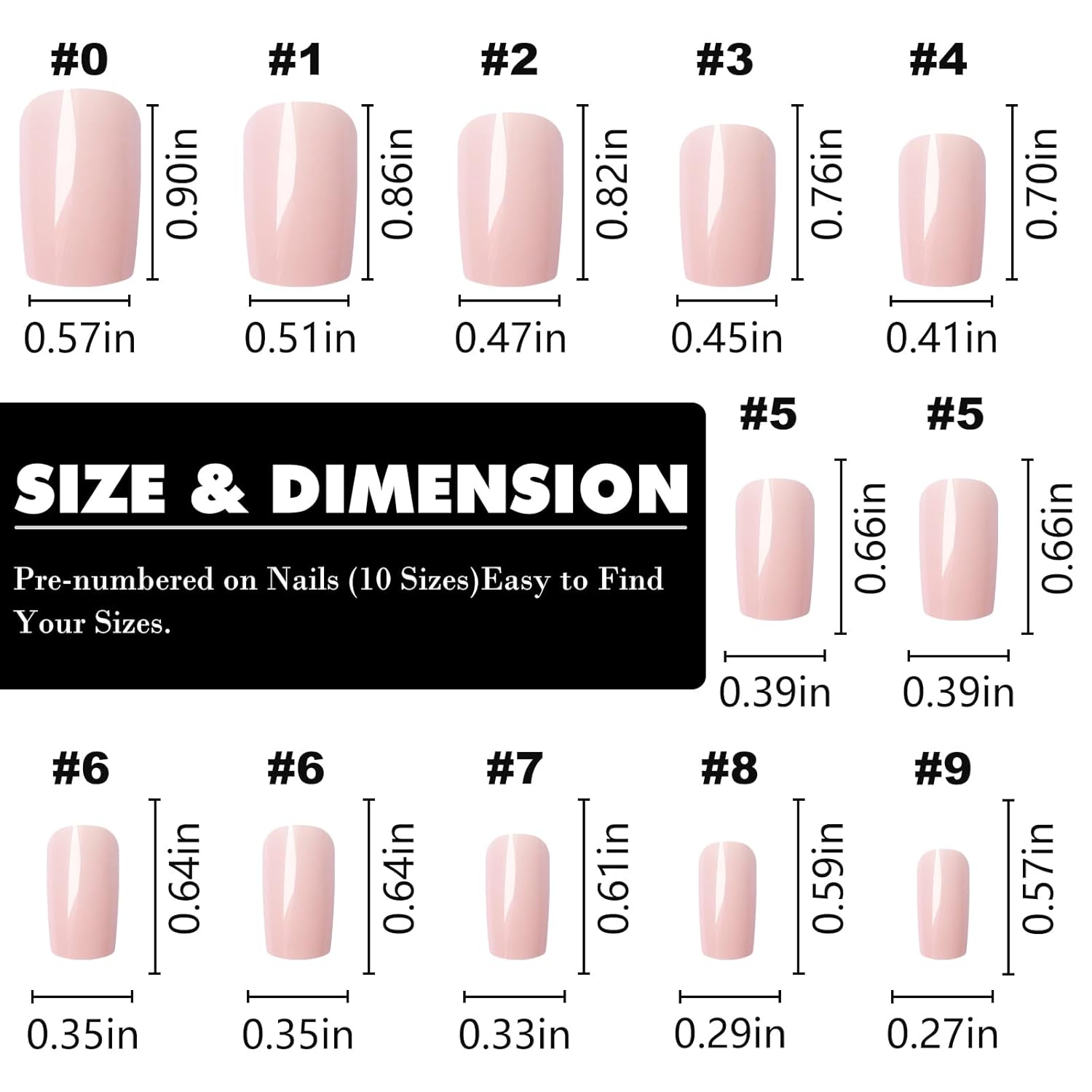 LoveOurHome 240 uñas postizas cuadradas medianas a presión, uñas postizas cuadradas a presión, uñas postizas de gel, uñas postizas de color, uñas