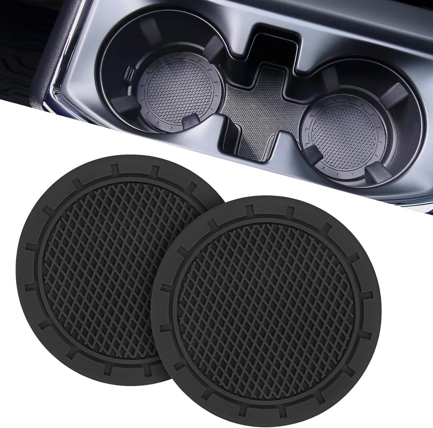 JOYTUTUS Portavasos para automóvil, paquete de 2 posavasos universales antideslizantes a prueba de golpes, portavasos de PVC de 2.75 pulgadas,