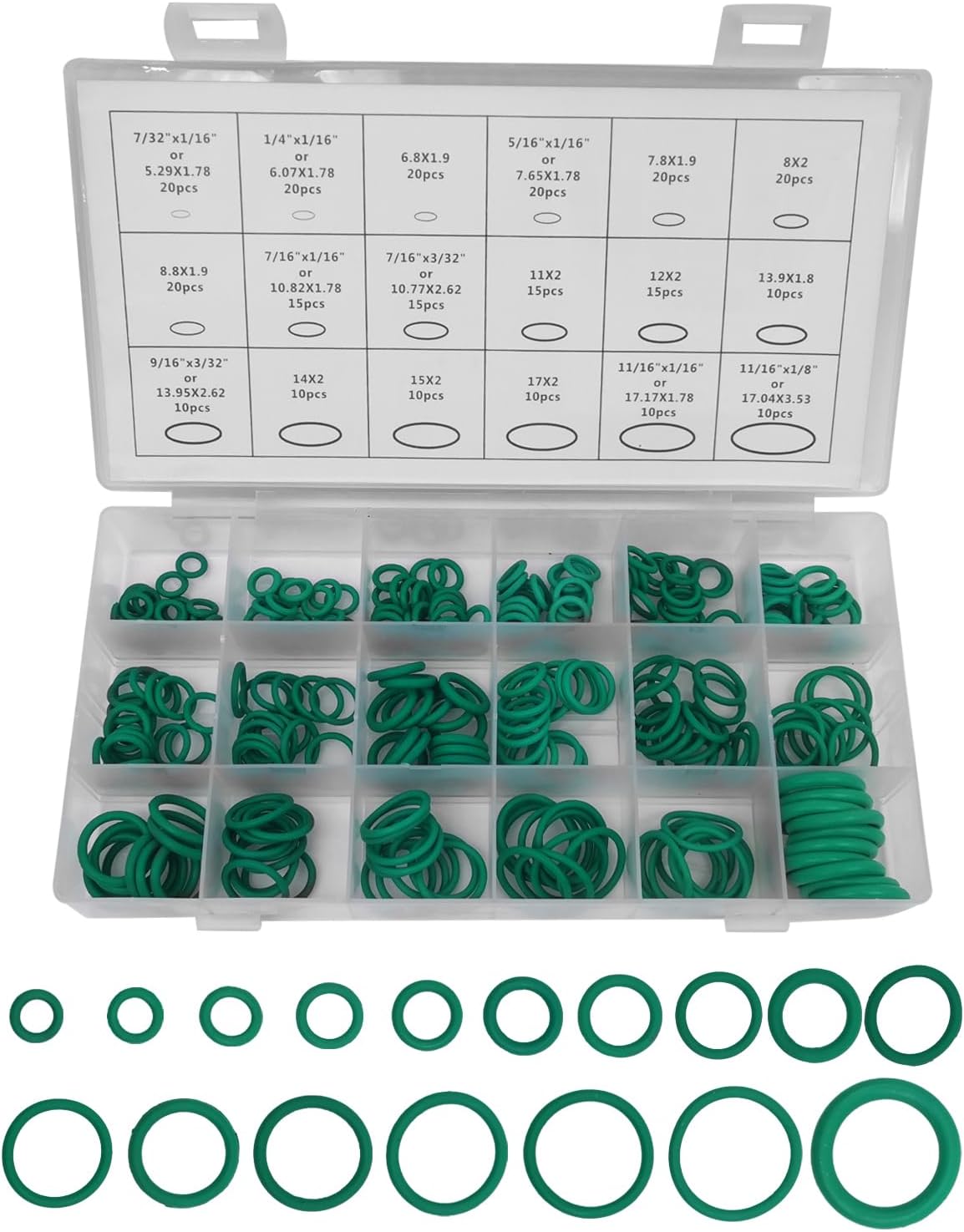 Kit de juntas tóricas de aire acondicionado para automóvil, conjunto surtido de juntas de orings de sellado, 270 piezas, arandela de junta de
