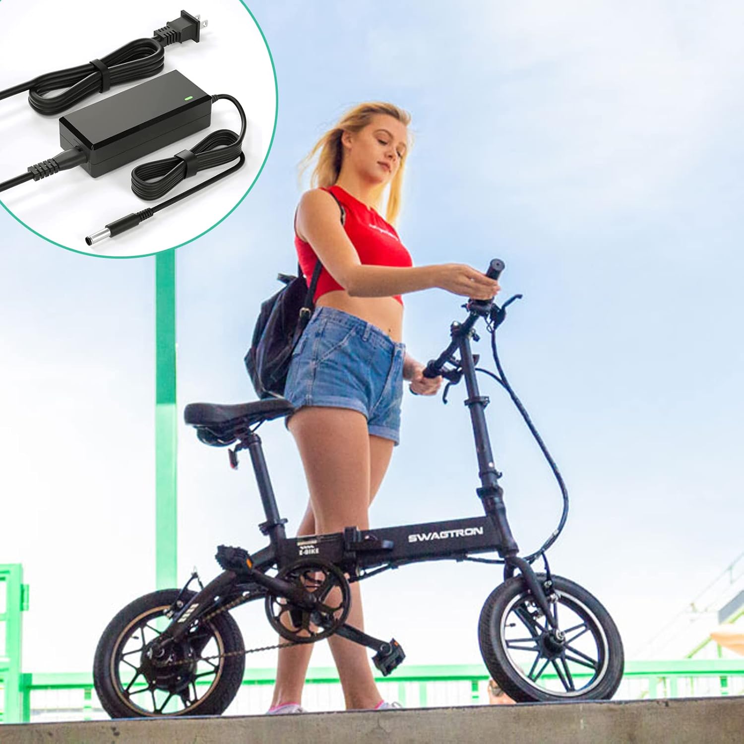 Cargador de 42 V para Swagtron EB7 para Swagtron Elite EB5 EB7 Plus EB5 Pro EB8 Ebike EB-12 EB-11 EB-10 EB-9 36V Electric E Bike Swagcycle SC-1 SC1