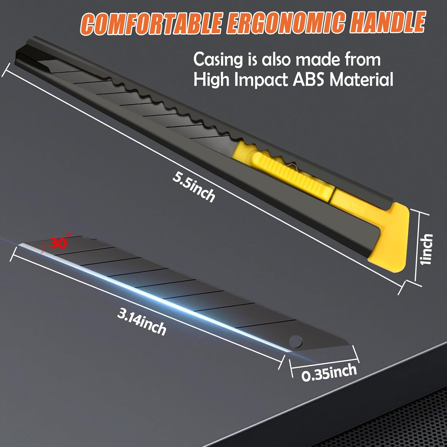 Paquete de 6 cortadores de cuchillos retráctiles, cuchillas de cuchillo Exacto de 0.315 pulgadas, herramienta de abridor de cajas de seguridad para