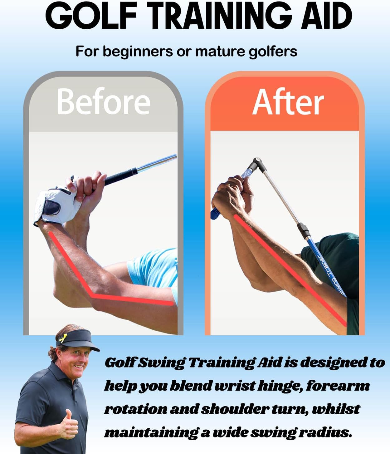 Golf Swing Trainer- Golf Training aid with Golf Grip Trainer