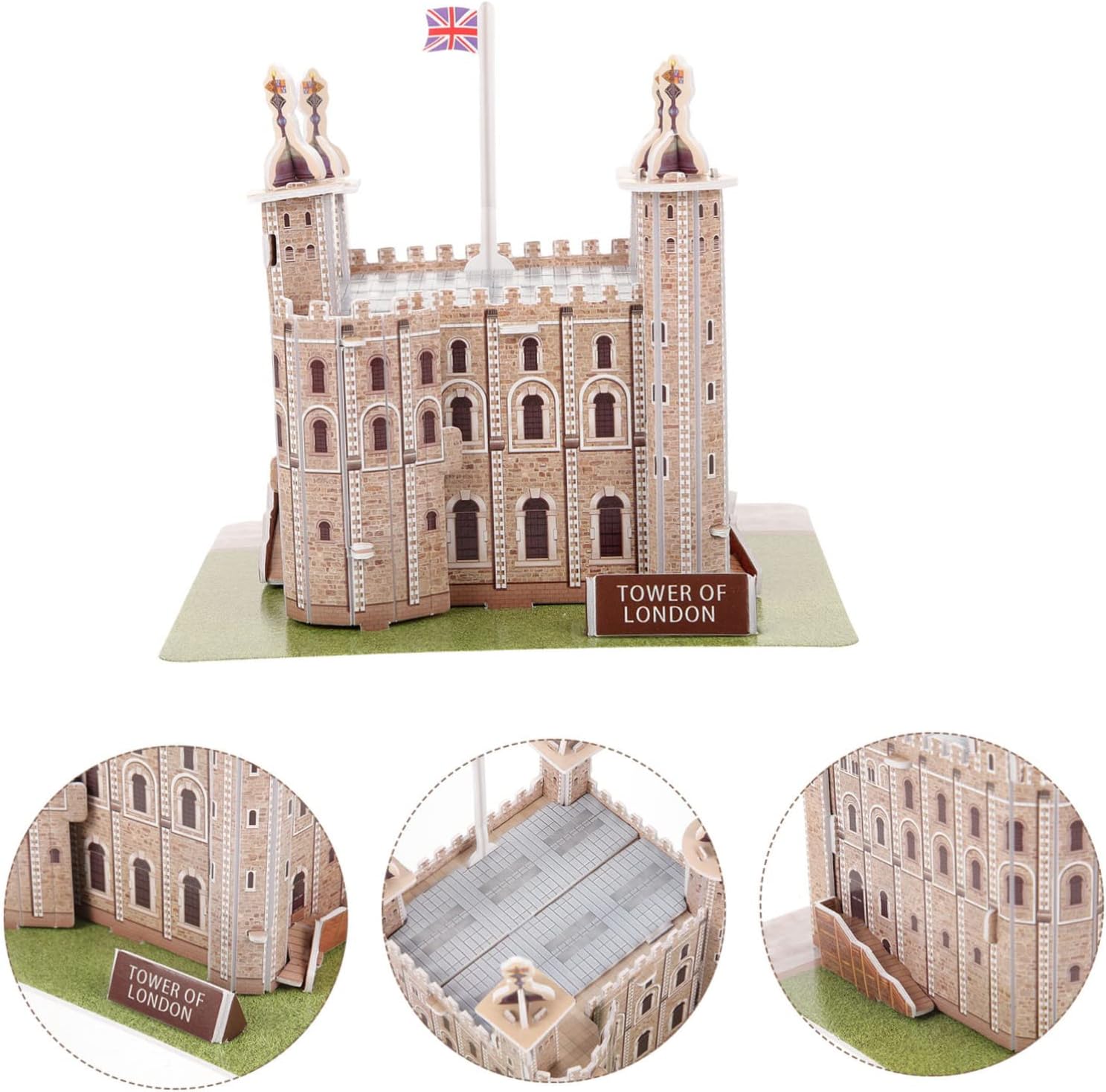 ibasenice 1 juego de rompecabezas de la torre de Londres rompecabezas educativos 3D para rompecabezas de papel, rompecabezas arquitectónico, kits de