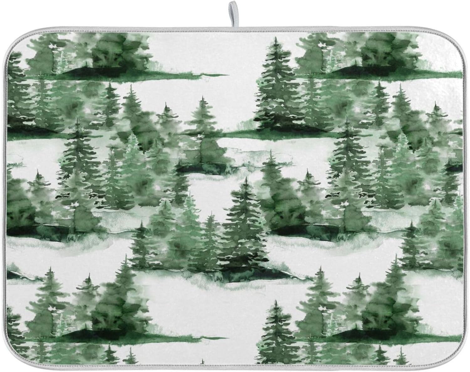 Winter Green Dish Drying Mat Washnable Absorbent Kitchen Countertop Mat Drying Matts For Dishes Tapete Para Cocina 16” x 18”