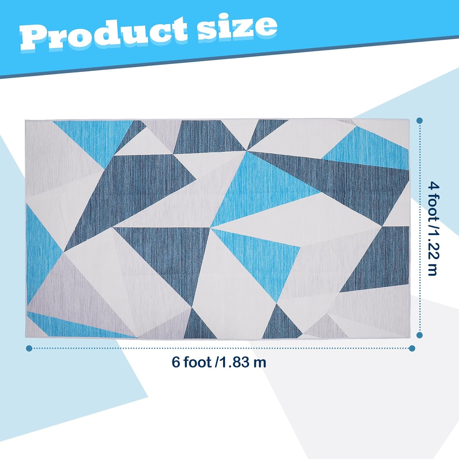 FACULX Alfombra ultrafina para sala de estar, 4 x 6 pies, suave, moderna, con parte trasera de goma antideslizante, lavable a máquina para comedor,