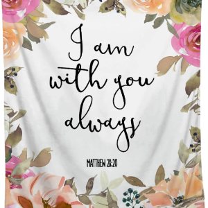 Briizy Manta de versículo bíblico  Manta con texto en inglés “I Am with You Always  Manta de oración cálida y esponjosa con las Escrituras para Briizy Manta de versículo bíblico  Manta con texto en inglés “I Am with You Always  Manta de oración cálida y esponjosa con las Escrituras para