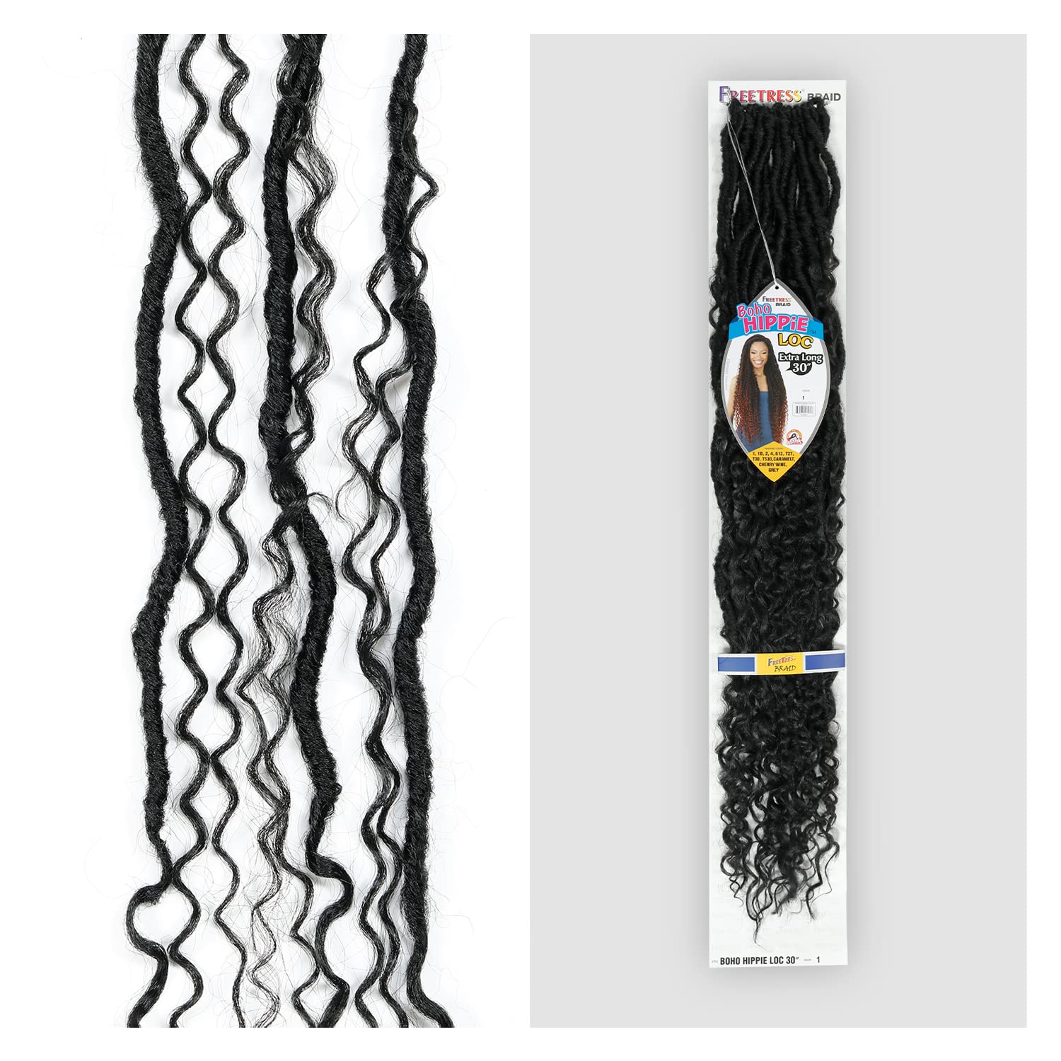 FreeTress – Trenzas de pelo sintético estilo bohemio hippie de 30 pulgadas (1 paquete, 2)