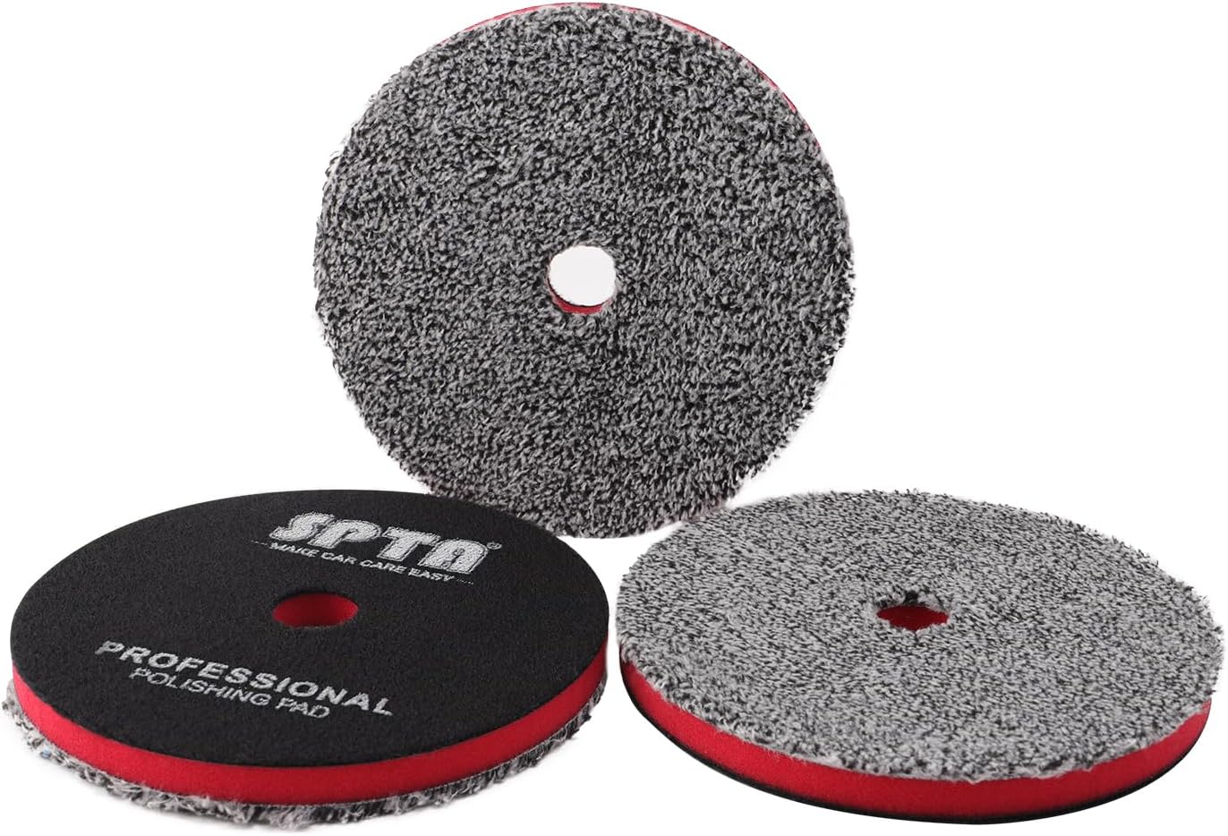 SPTA Almohadillas de corte de microfibra de 5 pulgadas (4.921 in), 3 almohadillas de eliminación de cera de microfibra suave, almohadilla aplicadora