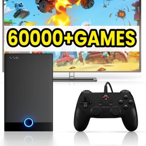 Retro Game Console 500G HDD- Video Game Console with 60000+Classic Games, External Hard Drive Compatible with 70+Emulators and 3D Games, Super Retro Game Console 500G HDD- Video Game Console with 60000+Classic Games, External Hard Drive Compatible with 70+Emulators and 3D Games, Super