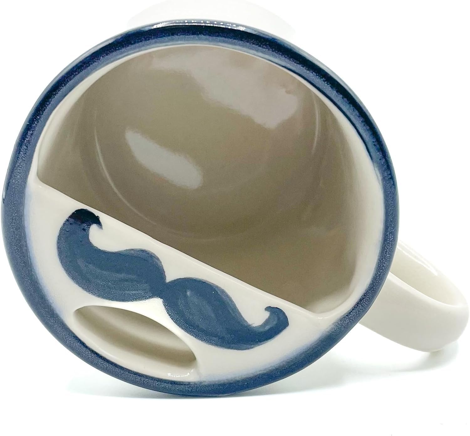 Taza con protector de bigote  Protege tu bigote del café, té y otras bebidas  Gres premium  Hecho a mano por artesanos en los Estados Unidos