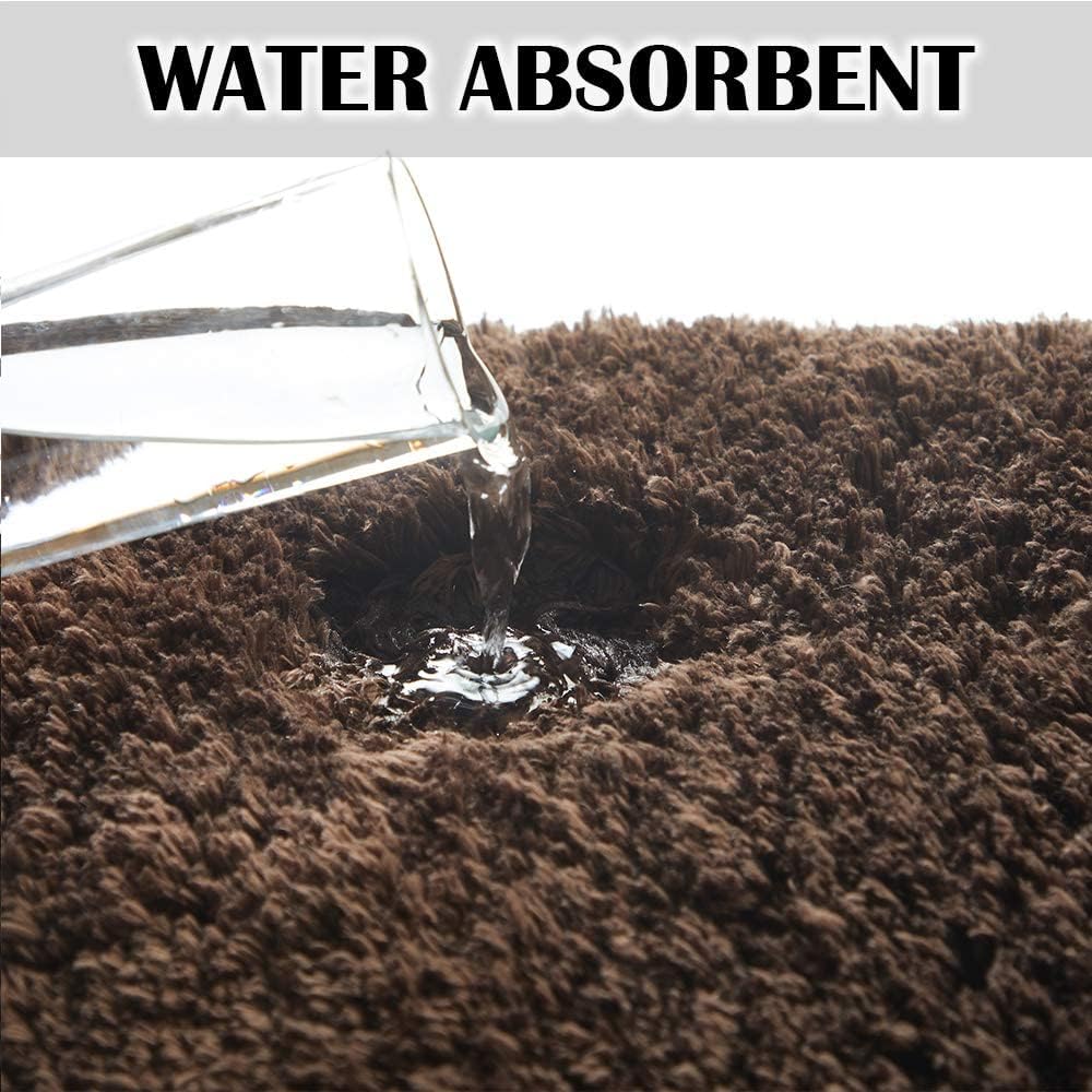 Suchtale Alfombra de contorno de baño antideslizante, absorbente de agua, suave microfibra lanuda lavable a máquina, alfombra de baño para baño,