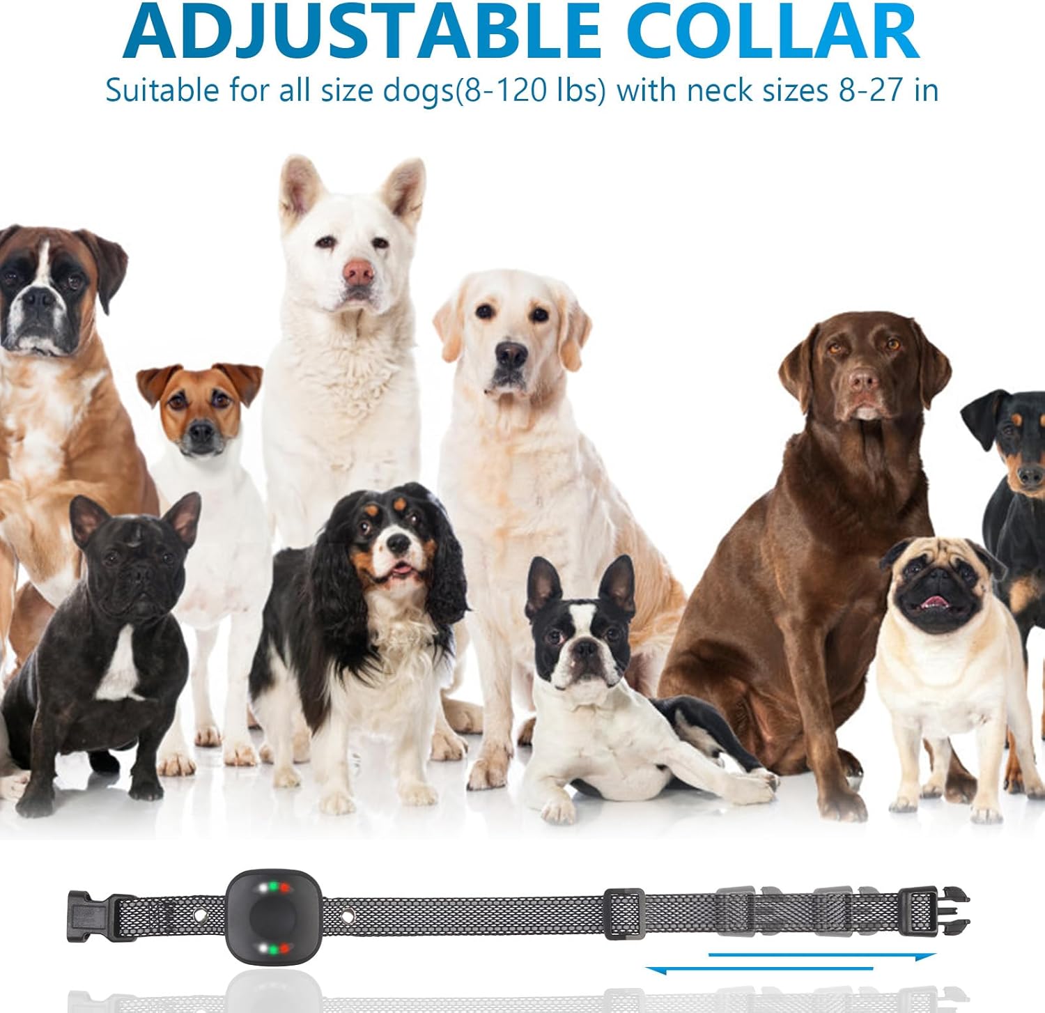 Collar de entrenamiento para perros con control remoto, 2600 pies, collar de choque inteligente para perro con 4 modos de entrenamiento, bloqueo de