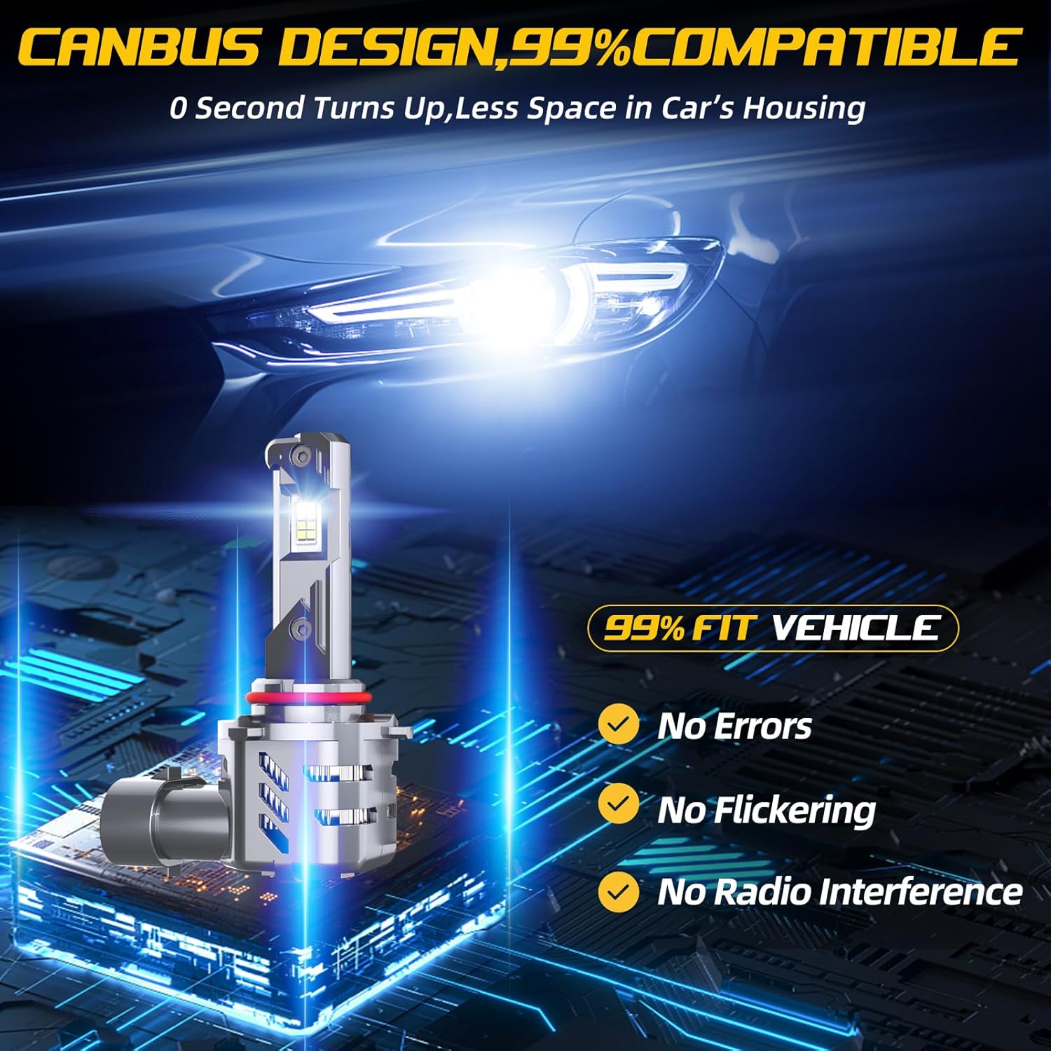 Kit de bombillas combinadas 9005HB3 9006HB4 actualizadas 2024, 60000 lm, 800% más brillante, bombilla 9005 9006, 6500 K blanco frío, 60000 horas de