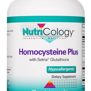Nutricology Suplemento Homocisteine Plus – con glutatión de setria, complejo de vitamina B, trimetilglicina, cápsulas vegetarianas – 90 unidades Nutricology Suplemento Homocisteine Plus – con glutatión de setria, complejo de vitamina B, trimetilglicina, cápsulas vegetarianas – 90 unidades
