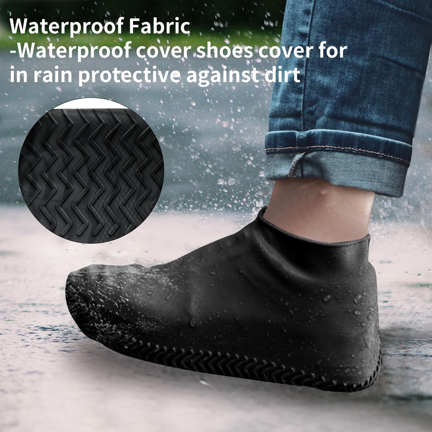 GULIFAN Fundas impermeables para zapatos, fundas de silicona mejoradas, reutilizables, antideslizantes, lavables, para lluvia y nieve, al aire