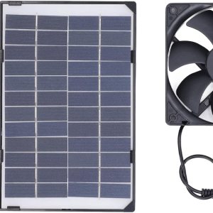 Flbirret Mini ventilador de panel solar portátil para acampar casa de mascotas, ventilador de escape de 6 W 12 V con panel de polisilicio, elimina Flbirret Mini ventilador de panel solar portátil para acampar casa de mascotas, ventilador de escape de 6 W 12 V con panel de polisilicio, elimina