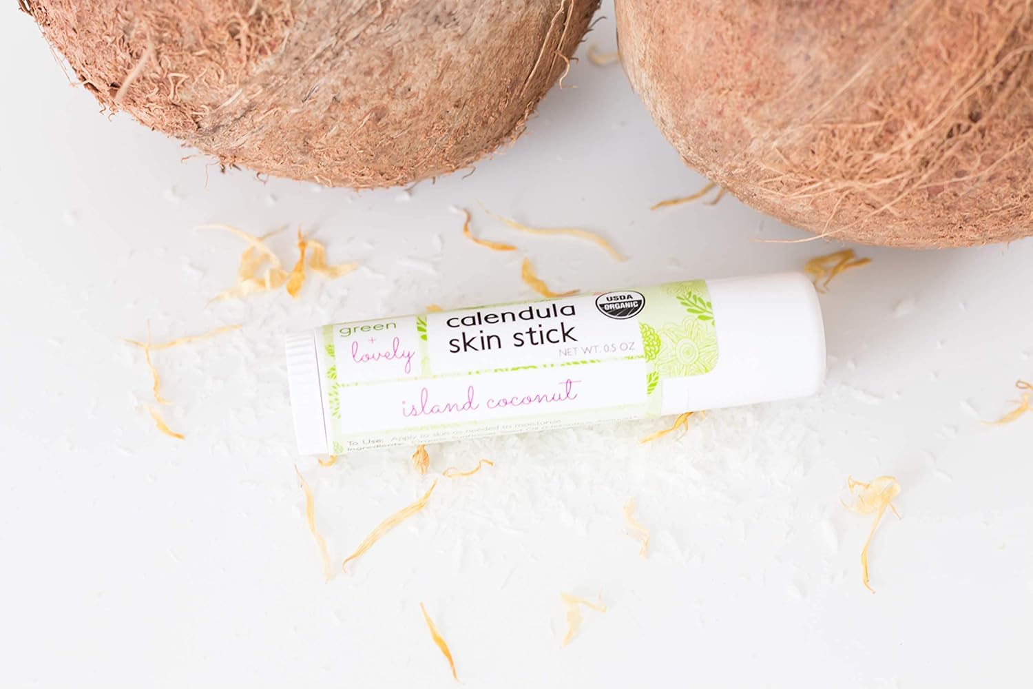 Green + Lovely Caléndula Skin Stick – Barra de loción orgánica en barra corporal de bálsamo hidratante para ungüento y pomada multiusos para manos,