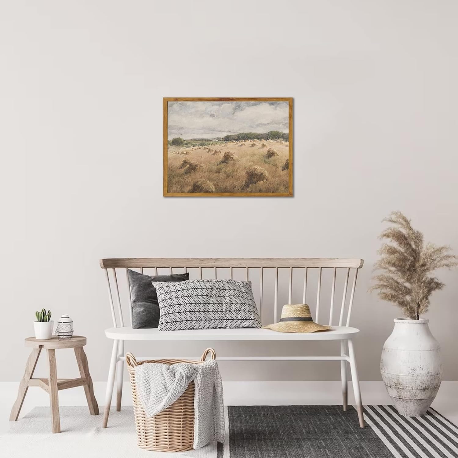 Lienzo decorativo para pared, diseño de paisaje, impresiones para decoración del hogar, pajares de arroz, lienzo, arte de pared, lienzo de campo