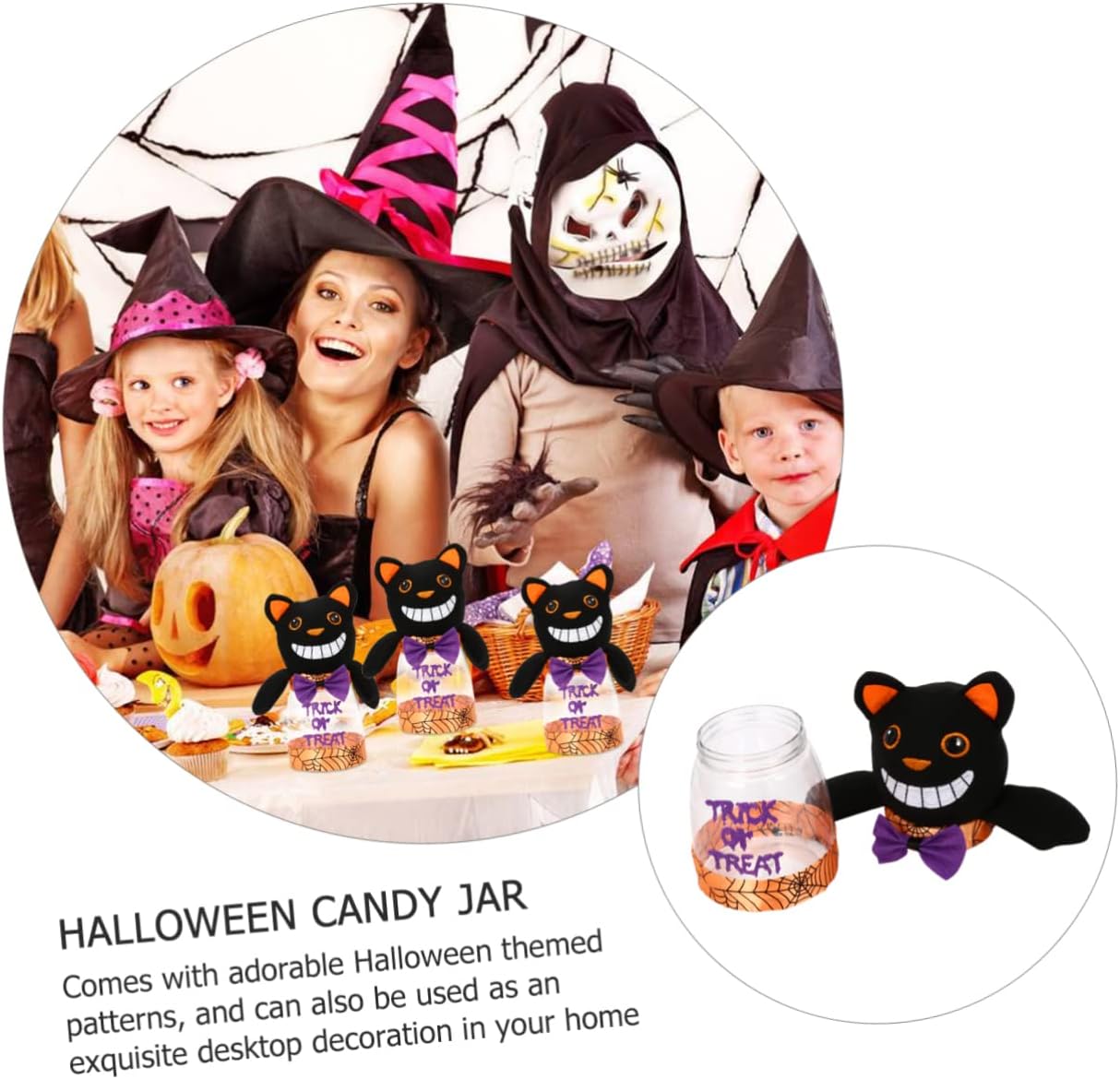 UPKOCH Cookie Decorating 1pc Halloween Candy Jar Niño Con Cubierta Caja De Caramelos Plástico Titular De Caramelos De Plástico