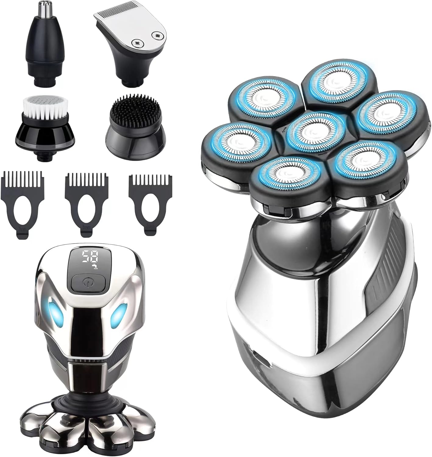 MARSKE Afeitadoras eléctricas para hombres, afeitadoras de cabeza calva para hombres, kit de aseo 9 en 1 para hombre, maquinillas de afeitar con