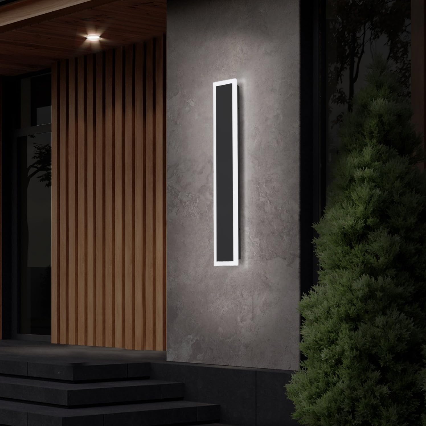 ASD Lámpara de pared LED de 36 pulgadas de largo, interruptor de 30 W, 100-277 V, 2500 lúmenes, 3000 K4000 K5000 K, regulable, impermeable, base de