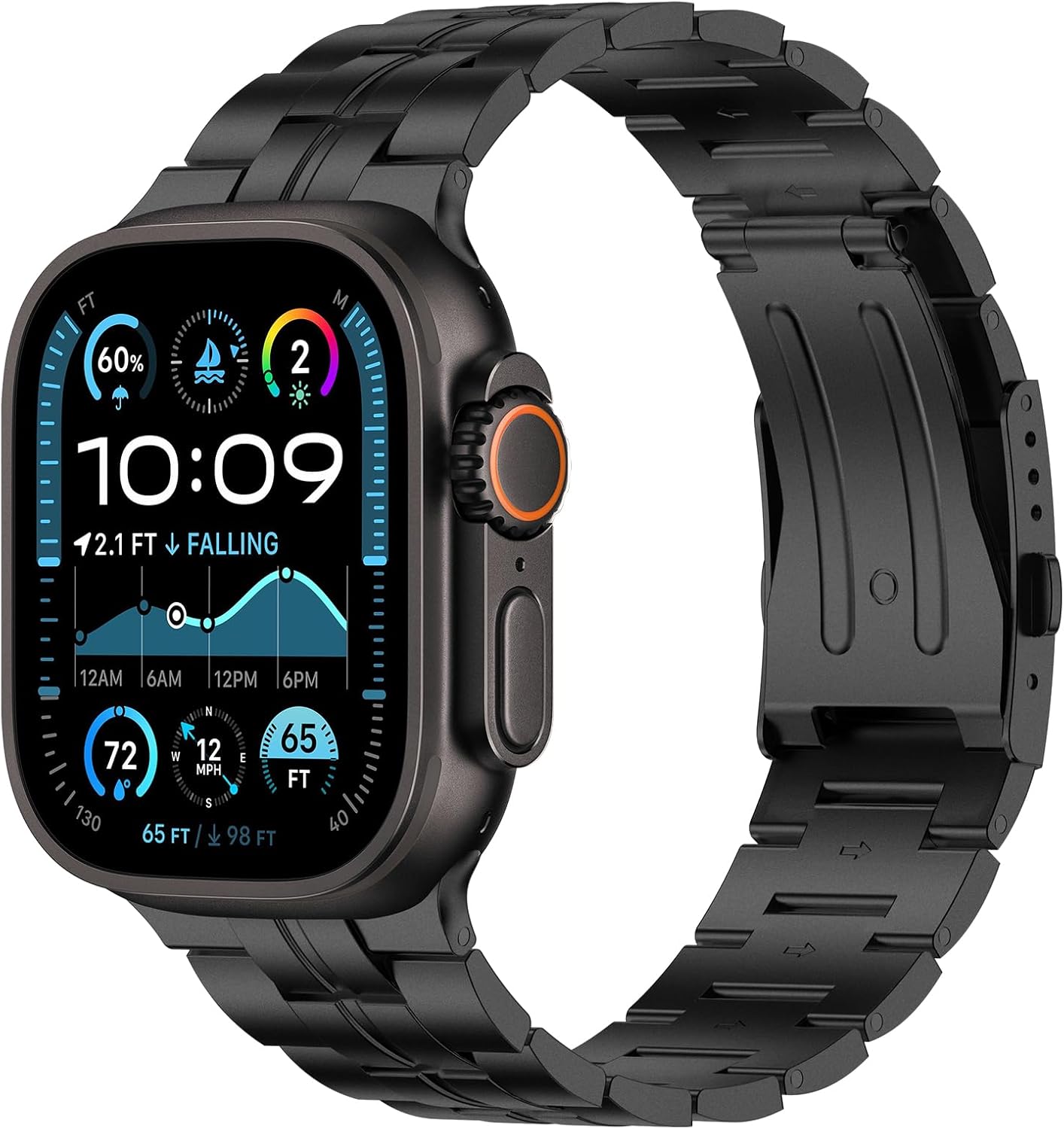 iiteeology Correa compatible con Apple Watch Ultra 2, UltraSeries 10 de 1.81 pulgadas (1.811 in) de titanio genuino para hombre