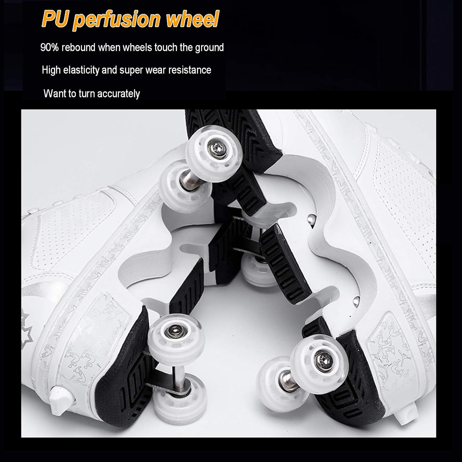 Mlyzhe Zapatos de patinaje Parkour Dual Skates Casual retráctil Deformation Roller Shoes Zapatos de patinaje con rueda de doble fila al aire libre