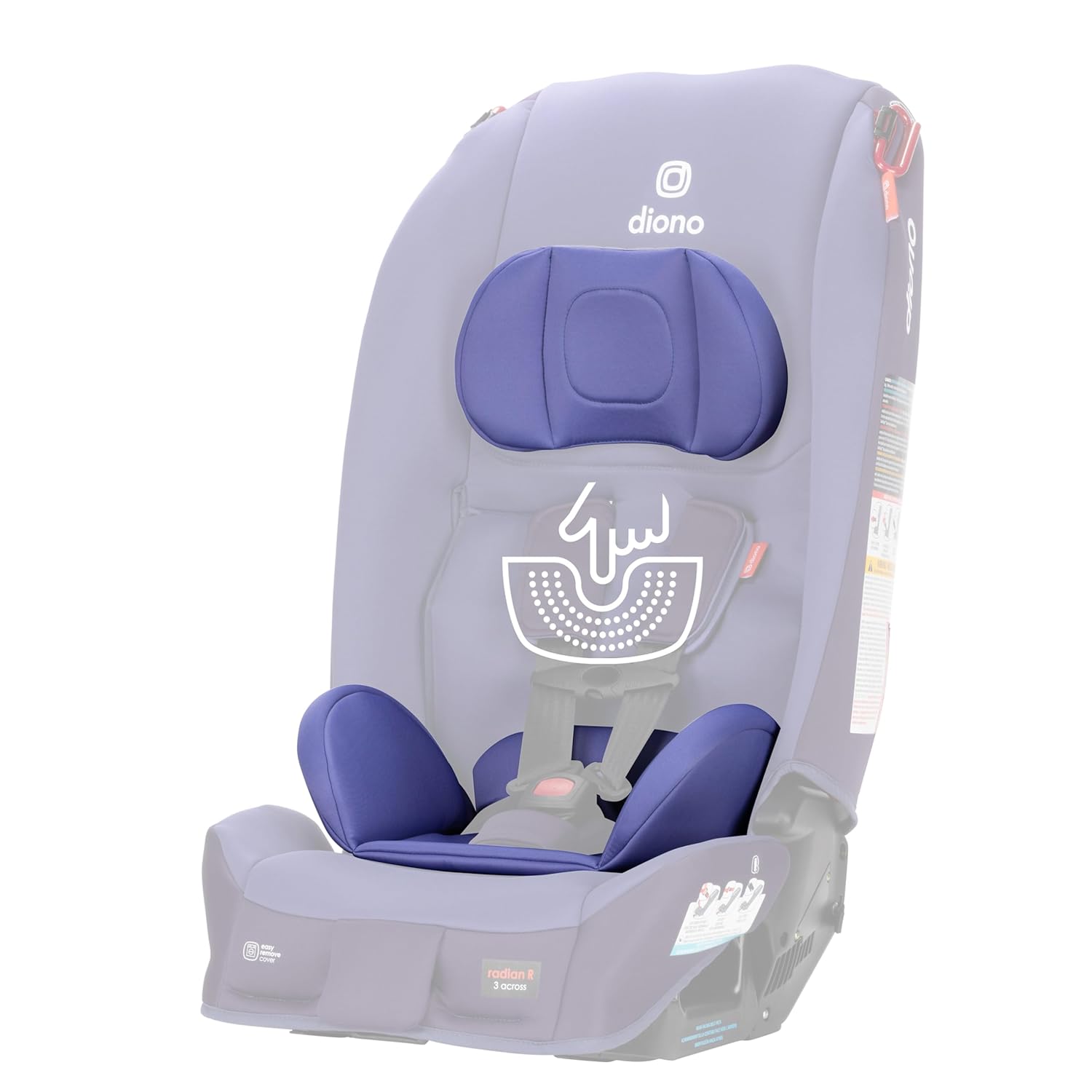Diono Radian 3R, asiento de automóvil convertible todo en uno, orientado hacia atrás y hacia adelante, asiento de automóvil para 10 años, 1 asiento