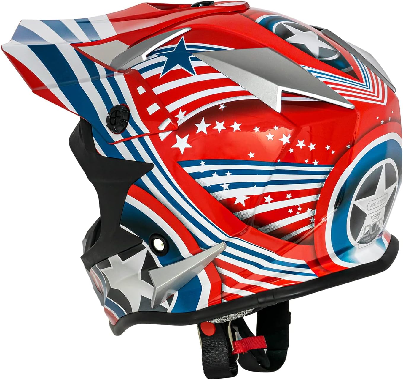 VCAN VX38 – Casco para adultos, cuatrimoto, motocicleta, cuatrimoto, moto, cuesta abajo, con gafas aprobadas por DOT