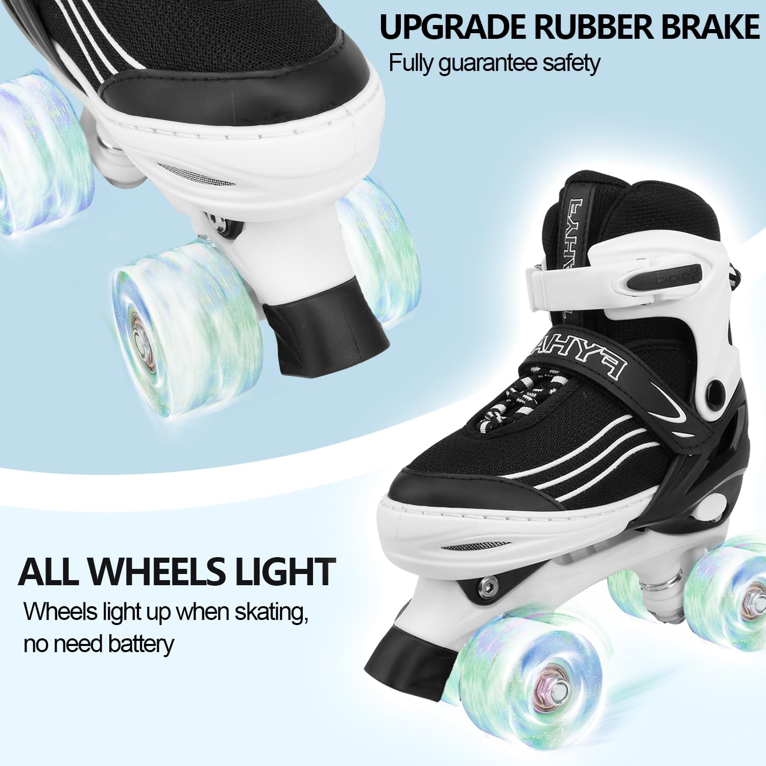 SYXKJ Patines ajustables de 4 tamaños para niños y niñas, patines para niños con todas las ruedas iluminadas para niños pequeños, principiantes,