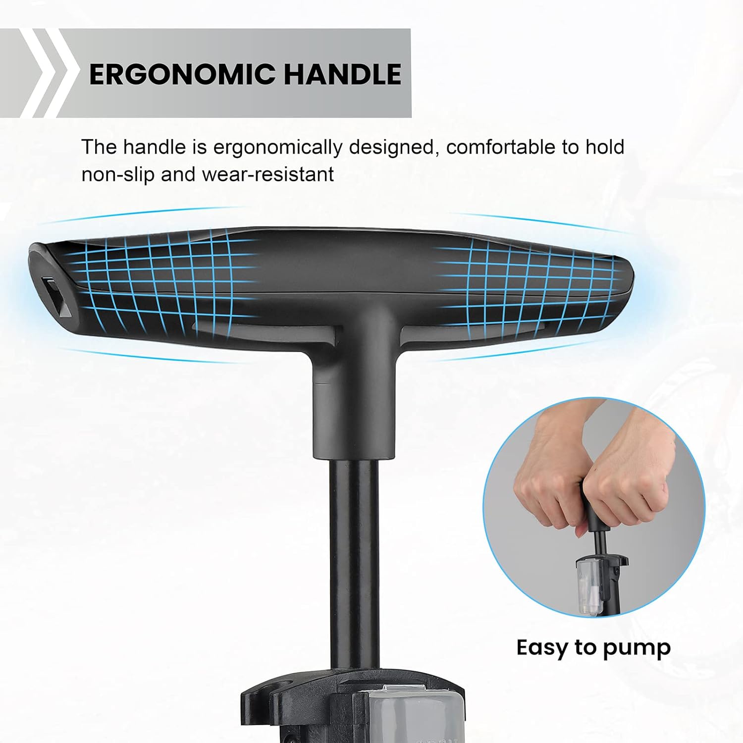 Hycline Bomba portátil para bicicleta de piso bomba de neumáticos de bicicleta – Bombas de aire de alta presión de 150160 PSI con válvula Presta y