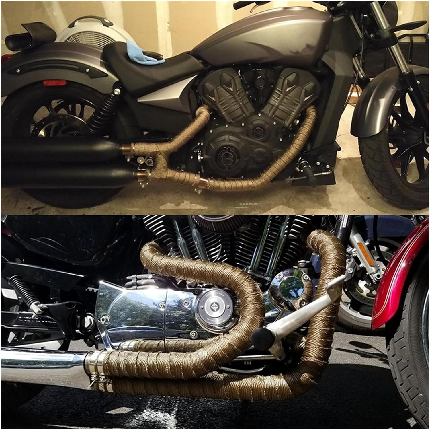 Protector de tubo de escape de motocicleta, protección contra el calor, envoltura aislante para Yamaha Xmax 300 R15 Xt660X Yz 125 Tmax 530
