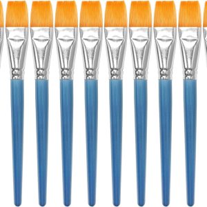10 pinceles planos de 1 pulgada, pincel de pintura acrílica, cepillo de nailon sintético para el cabello, pincel de pintura para pintura de 10 pinceles planos de 1 pulgada, pincel de pintura acrílica, cepillo de nailon sintético para el cabello, pincel de pintura para pintura de