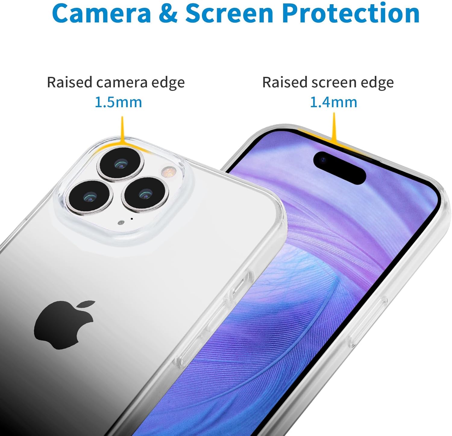 JJGoo Compatible con iPhone 15 Pro Funda transparente, suave y transparente Fiexible TPU funda para teléfono, a prueba de golpes, funda delgada para