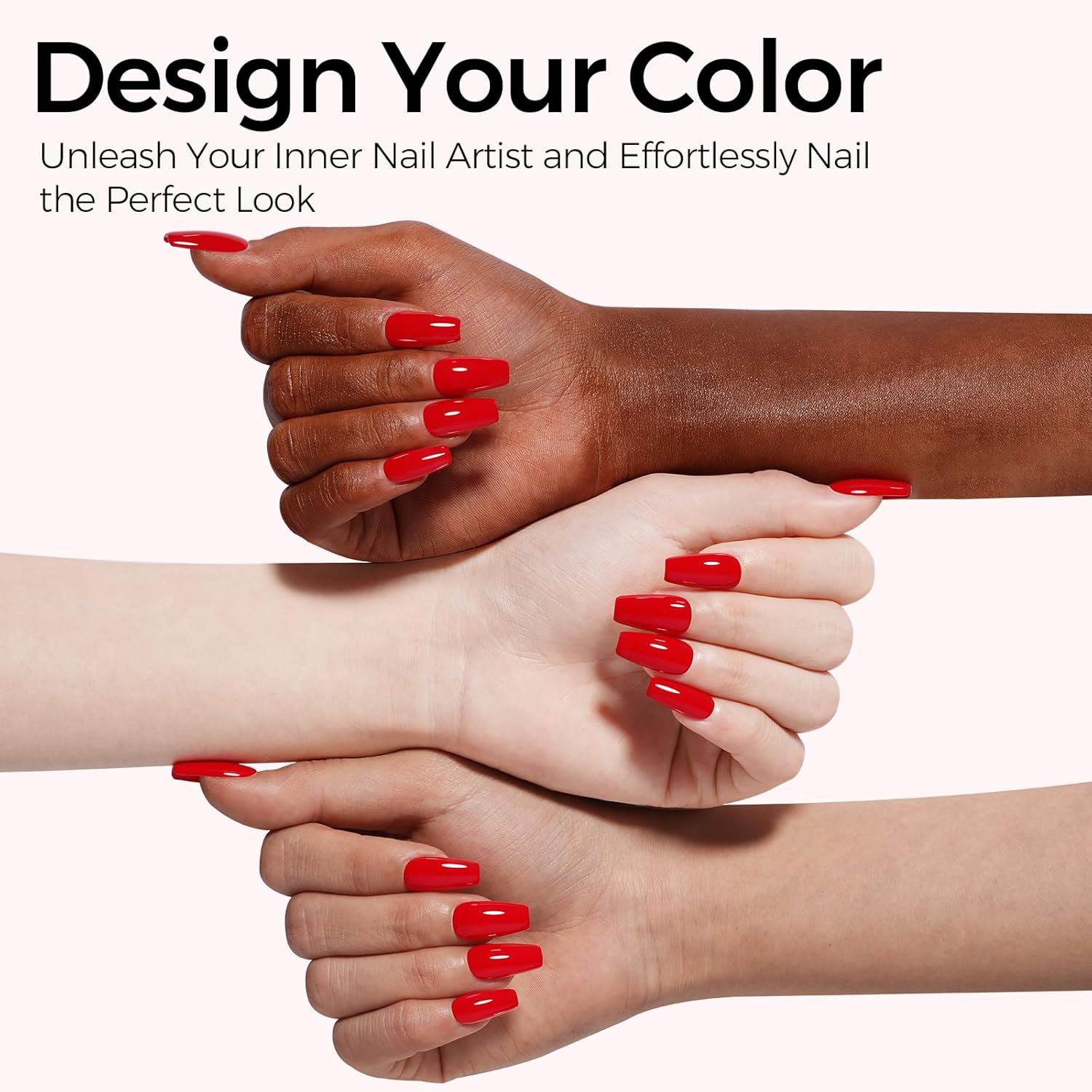 TOMICCA Esmalte de uñas de gel rojo (necesita uso de luz LED), esmalte de uñas rojo brillante de Navidad, esmalte de uñas rojo UV de secado rápido,