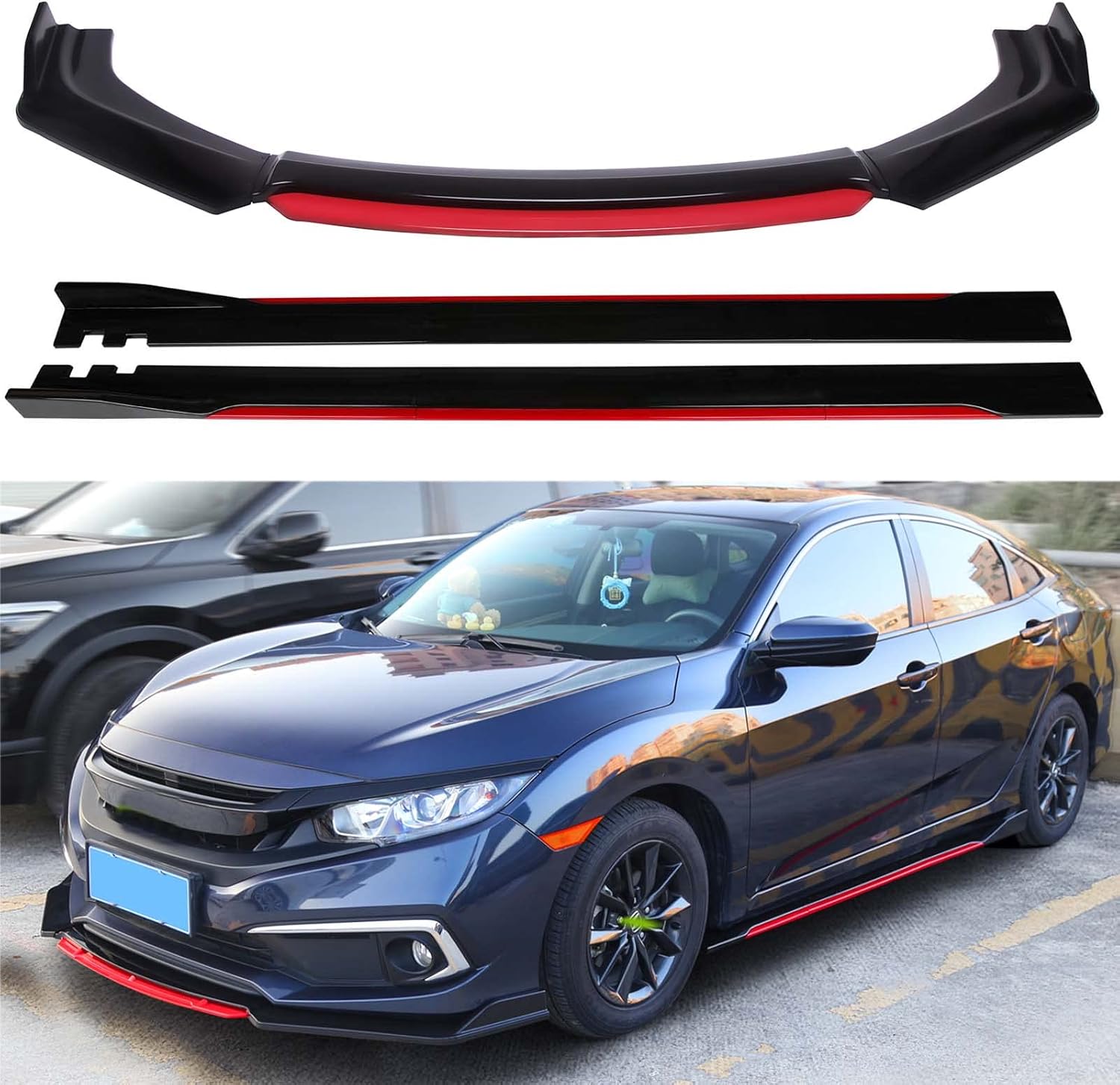 Alerón universal para parachoques delantero, difusor de alerón de barbilla, protector de ala protectora, kit de carrocería de coche con extensión de