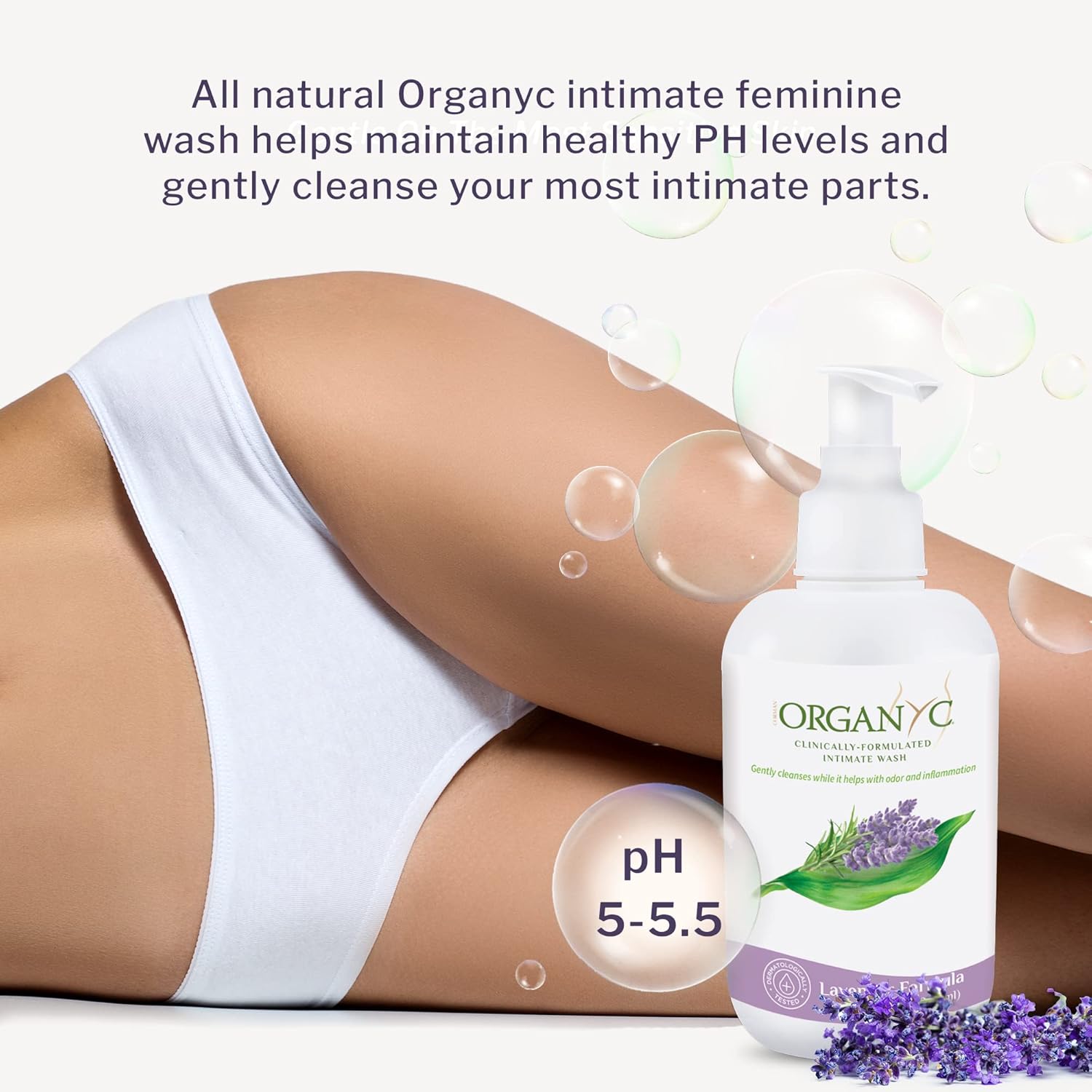 Organyc Higiene Femenina y Lavado Íntimo con Lavanda, 250 ML