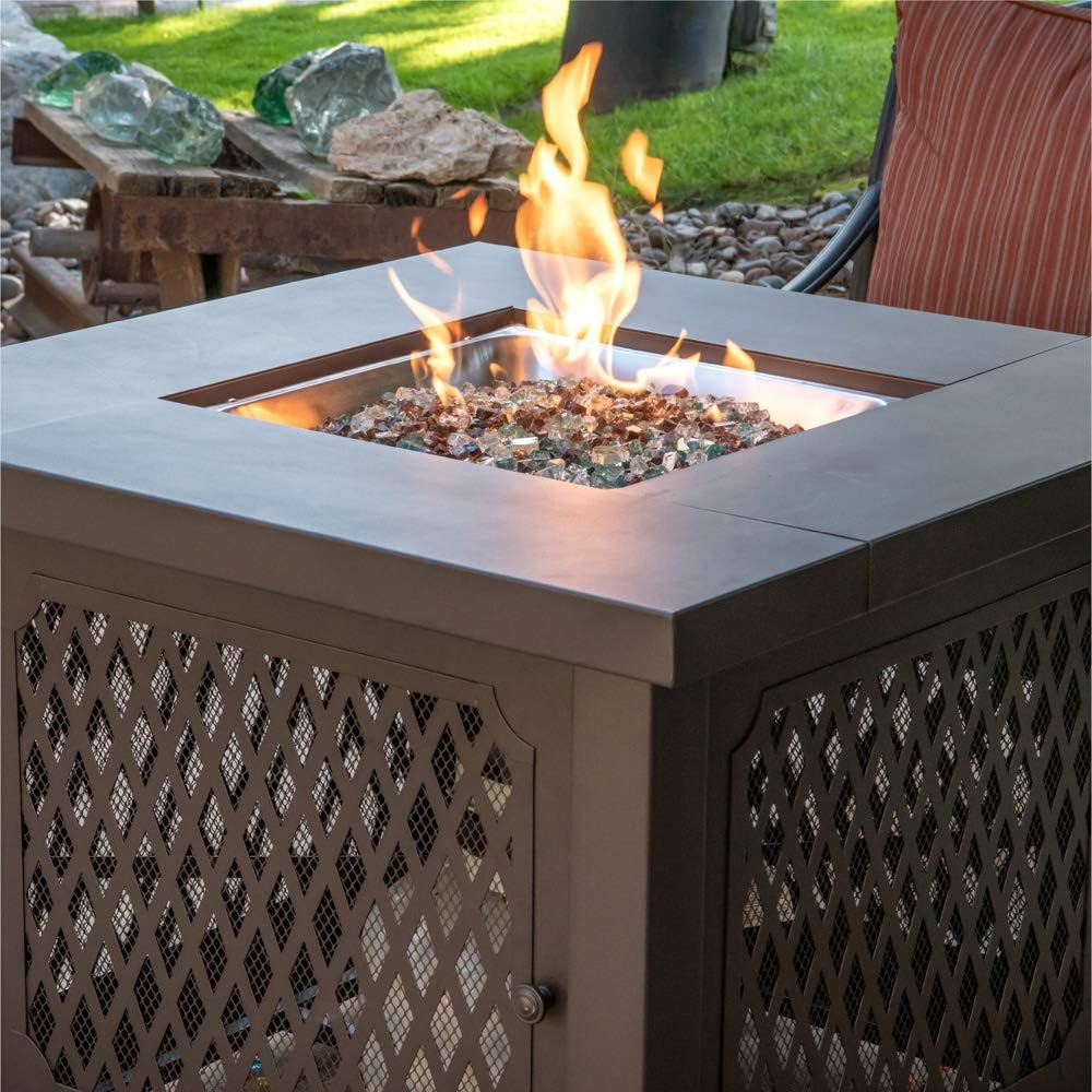 Kenai Blue – Mezcla de vidrio de fuego para fogatas o chimeneas de interior y exterior  10 libras  12 pulgada