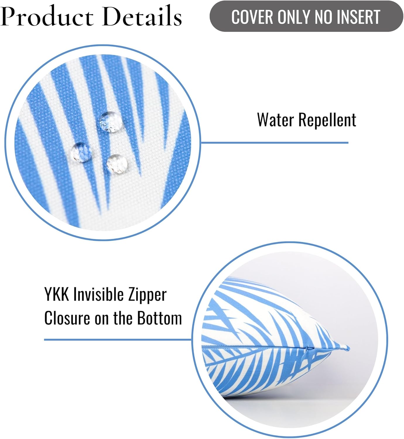 Hofdeco Premium Coastal Patio – Funda de almohada lumbar para interiores y exteriores, 12 x 20 pulgadas, repelente al agua para patio trasero, sofá,