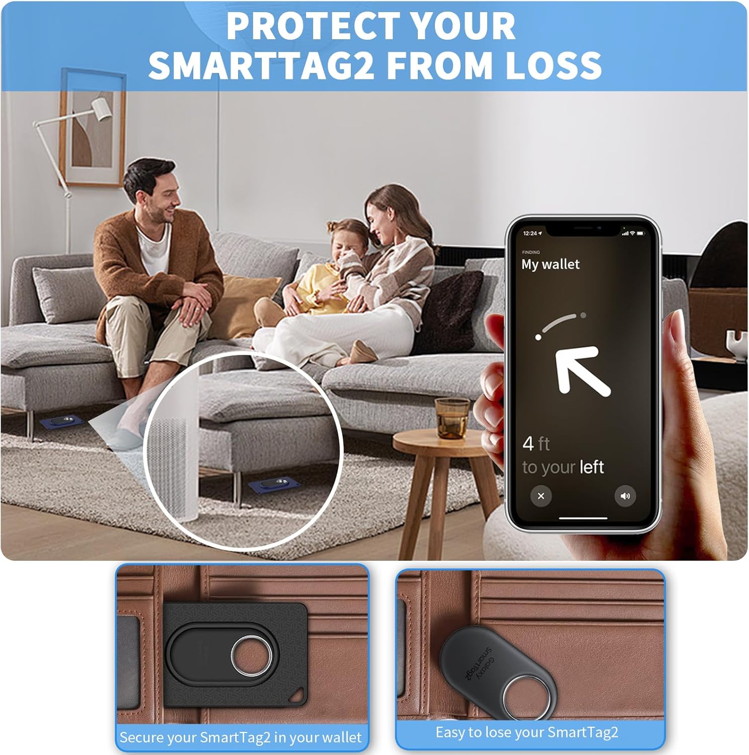 Paquete de 2 fundas para tarjetas para Galaxy SmartTag2, funda ultradelgada para SmartTag2, funda para tarjetas Smart Tag 2 de TPU suave para