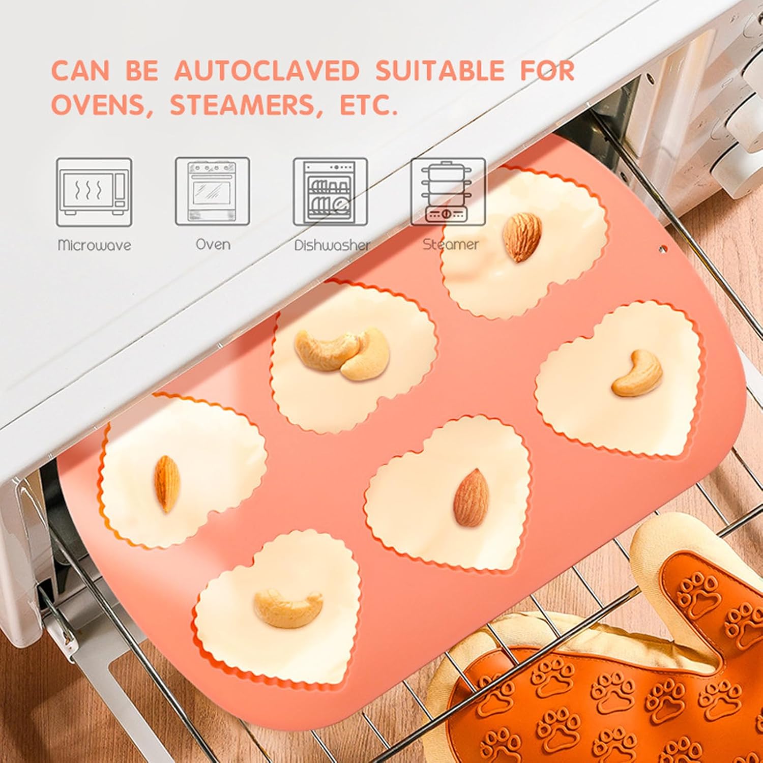 Molde es de silicona para reposteria en forma de corazón moldes de silicona con 6 agujeros en forma de corazón para pastel de chocolate, pudín hecho