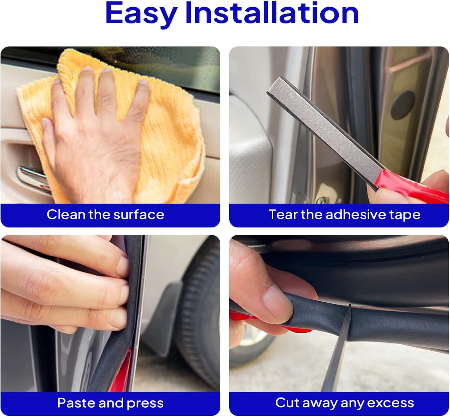 Tira de sello de goma para puerta en forma de D, sello deslizante de 1 pulgada, goma EPDM autoadhesiva, resistente para automóviles, camiones,