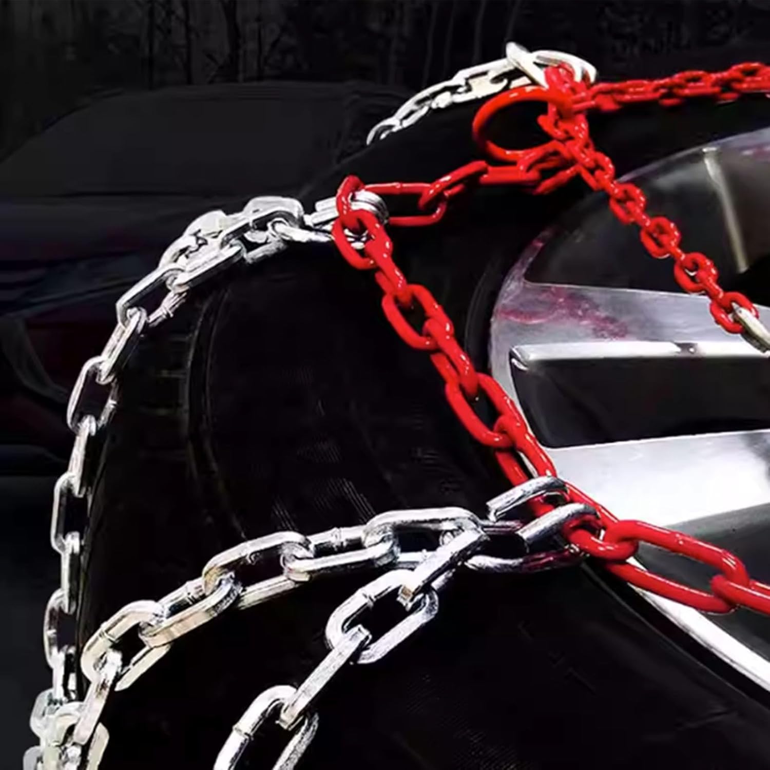 Cadenas de nieve, cadenas de neumáticos para SUV, automóviles, sedán, automóviles familiares, camiones pesados para hielo, nieve, barro, arena (2